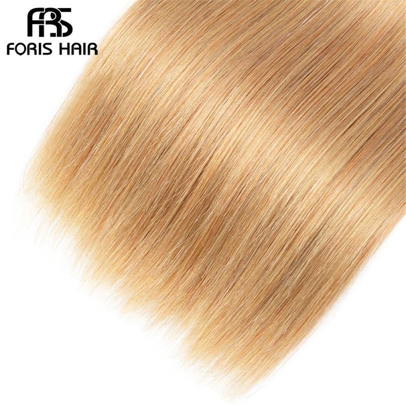 FORIS HAIR 27 Blonde Color Brazilian Straight Human Hair Extensions 3 Bundles