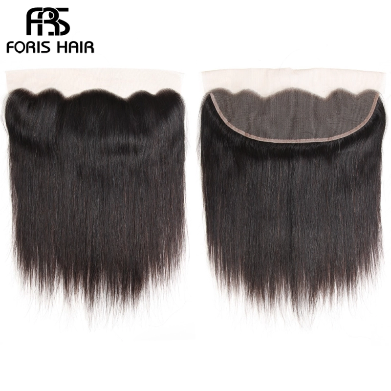 FORIS HAIR 13x4 Transparent Lace Frontal Closure Straight Virgin Human Hair Natural Color