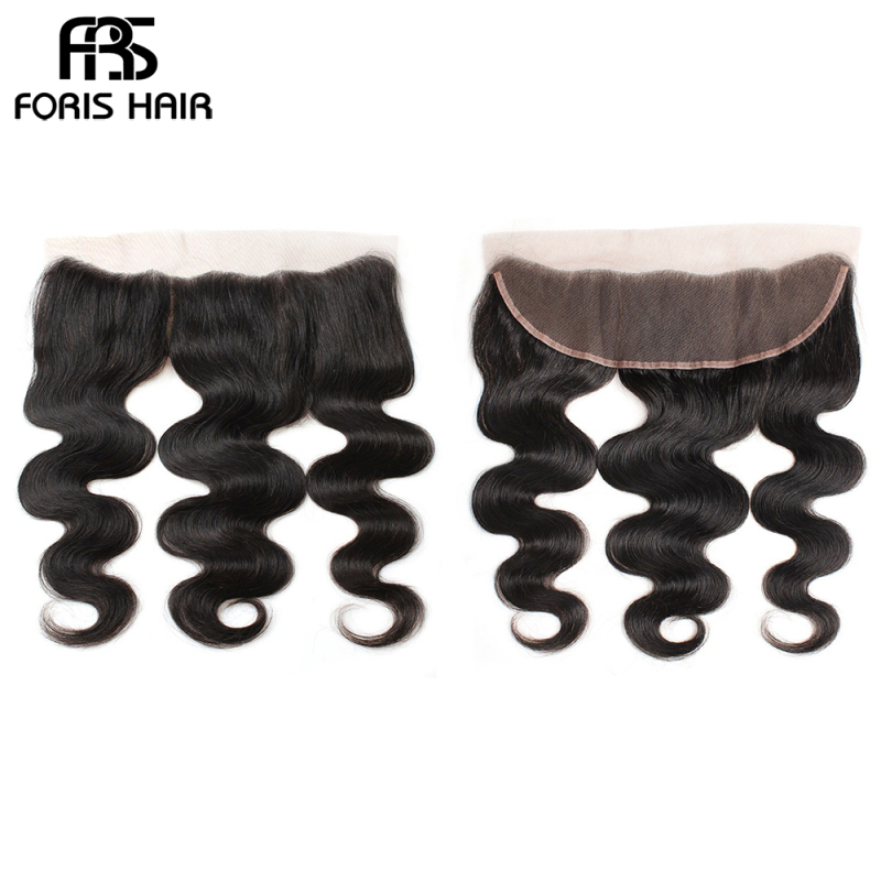 FORIS HAIR Brazilian Body Wave Virgin Hair 4 Bundles With Lace Frontal Closure Natural Color