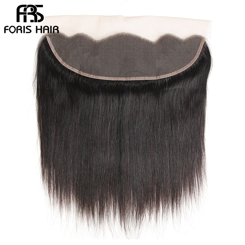 FORIS HAIR 13x4 Transparent Lace Frontal Closure Straight Virgin Human Hair Natural Color
