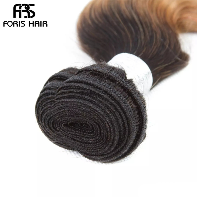 FORIS HAIR Ombre Color T1B/27 Brazilian Body Wave Human Hair Extensions 4 Bundles