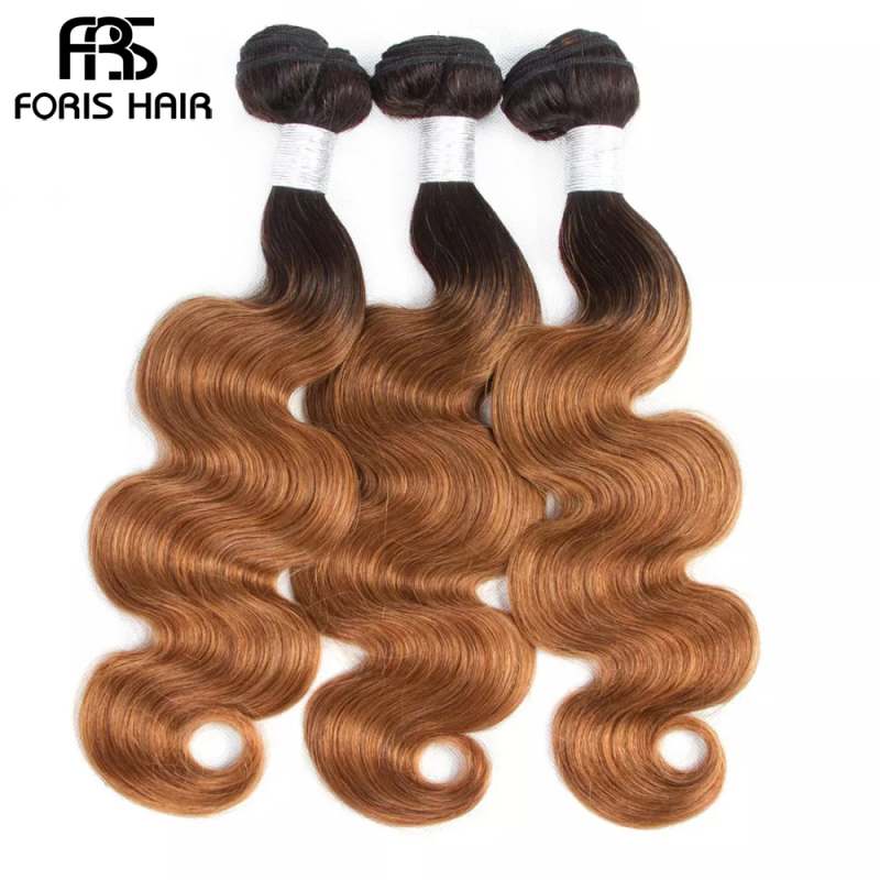 NAMI HAIR Ombre Color T1B/30 Brazilian Body Wave Human Hair Extensions 4 Bundles