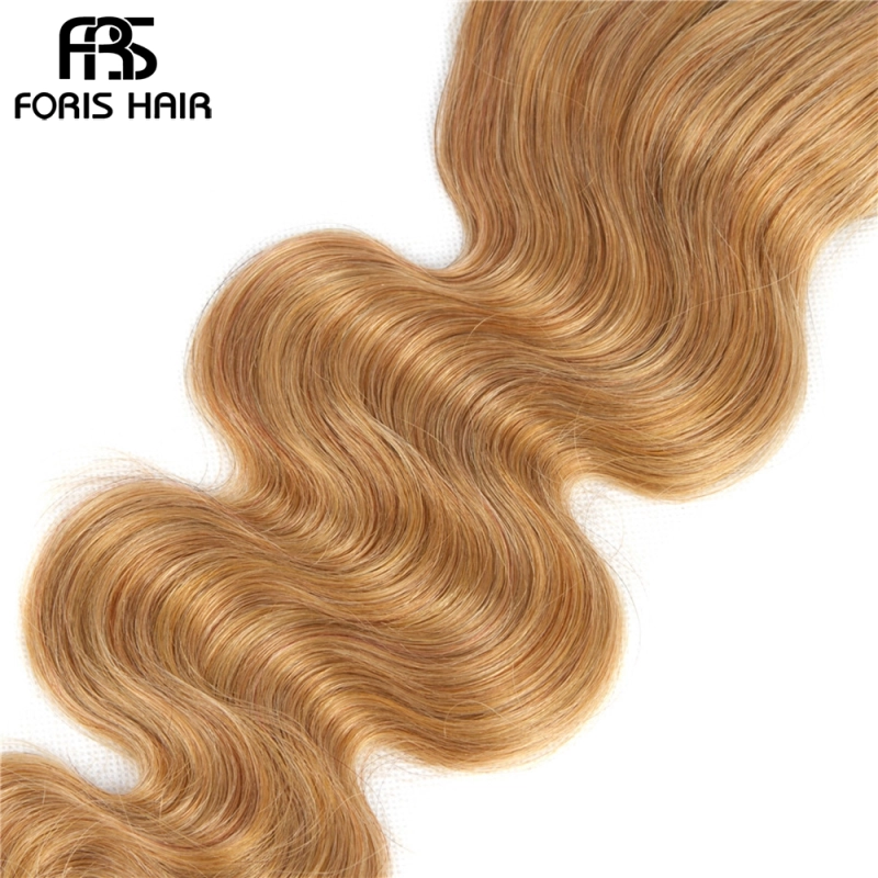 FORIS HAIR 27 Blonde Color Brazilian Body Wave Human Hair Extensions 3 Bundles