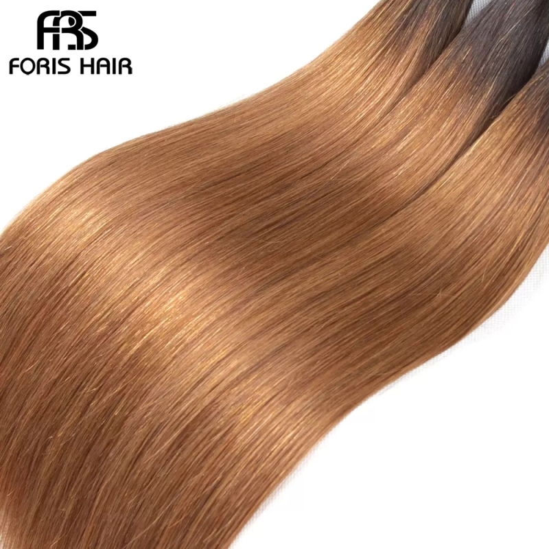 NAMI HAIR Ombre Color T1B/30 Brazilian Straight Human Hair Extensions 4 Bundles