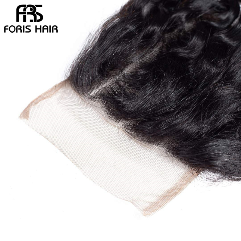 FORIS HAIR 4x4 Lace Closure Water Wave Virgin Human Hair Natural Color