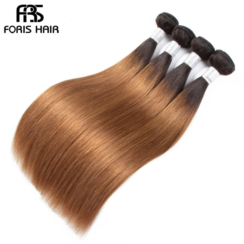 NAMI HAIR Ombre Color T1B/30 Brazilian Straight Human Hair Extensions 4 Bundles