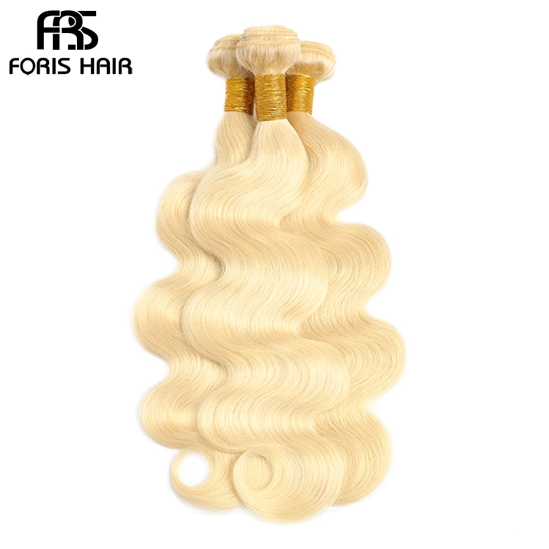 FORIS HAIR 613 Blonde Color Brazilian Body Wave Virgin Human Hair Extensions 3 Bundles