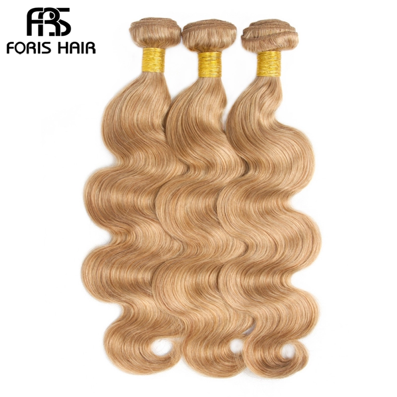 FORIS HAIR 27 Blonde Color Brazilian Body Wave Human Hair Extensions 3 Bundles