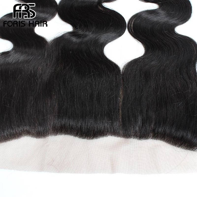 FORIS HAIR 13x4 Transparent Lace Frontal Closure Body Wave Virgin Human Hair Natural Color