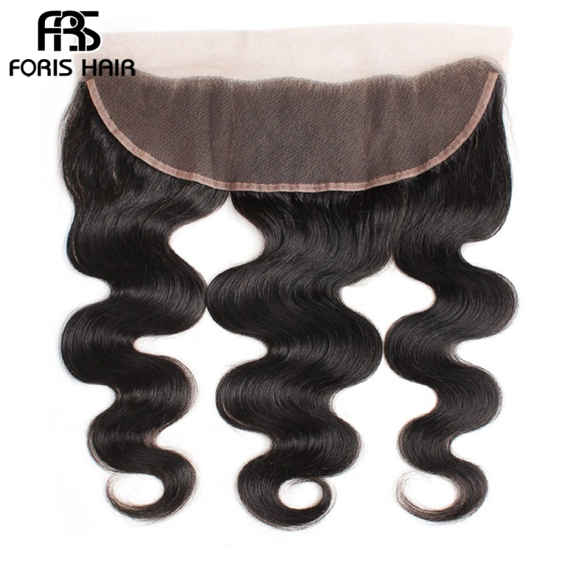 FORIS HAIR Brazilian Body Wave Virgin Hair 3 Bundles With Lace Frontal Closure Natural Color