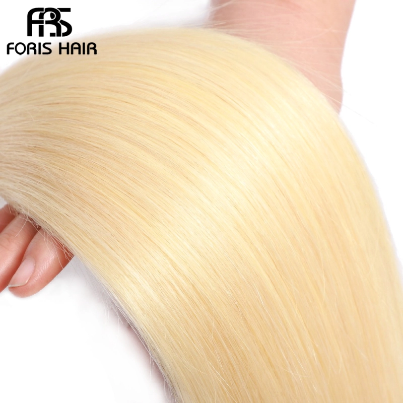 FORIS HAIR 613 Blonde Color Brazilian Straight Virgin Human Hair Extensions 3 Bundles