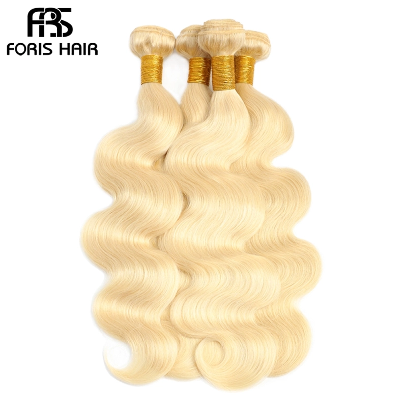 FORIS HAIR 613 Blonde Color Brazilian Body Wave Virgin Human Hair Extensions 3 Bundles