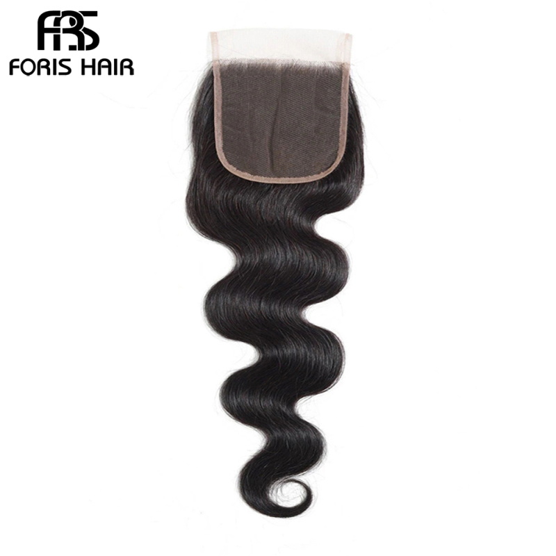 FORIS HAIR Body Wave Virgin Human Hair Lace Closure Natural Color