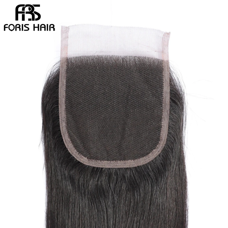 FORIS HAIR Straight Virgin Human Hair Lace Closure Natural Color