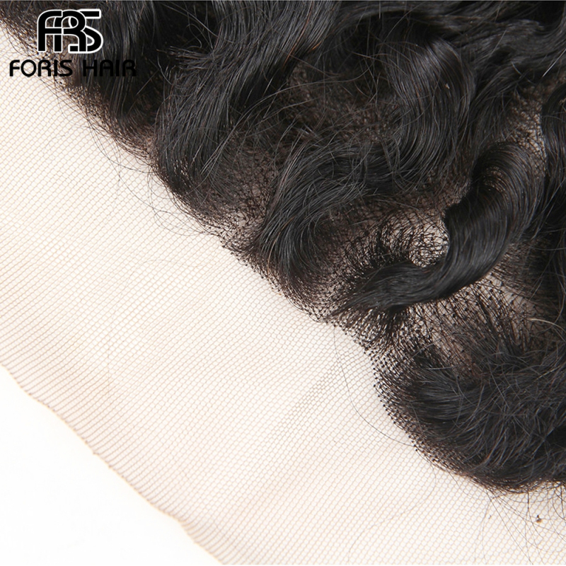 FORIS HAIR 13x4 Lace Frontal Closure Deep Wave Virgin Human Hair Natural Color