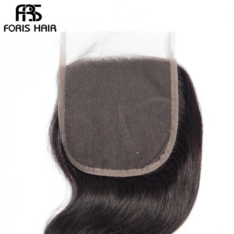 FORIS HAIR Body Wave Virgin Human Hair Lace Closure Natural Color