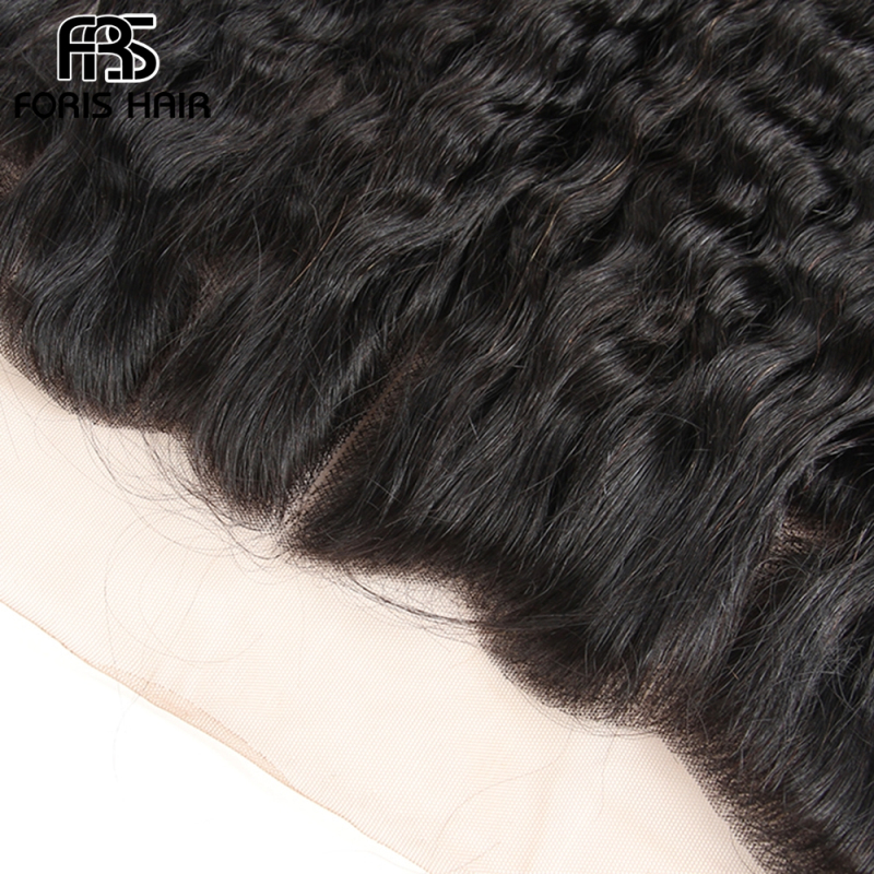 FORIS HAIR 13x4 Transparent Lace Frontal Closure KinkyStraight Virgin Human Hair Natural Color