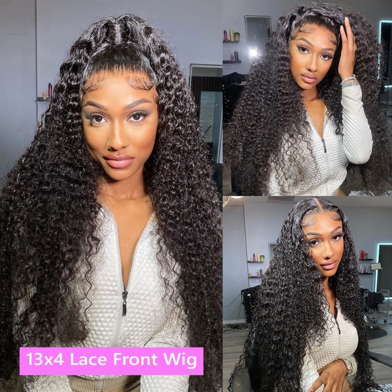 FORIS HAIR Transparent Lace Kinky Curly Virgin Human Hair Wig