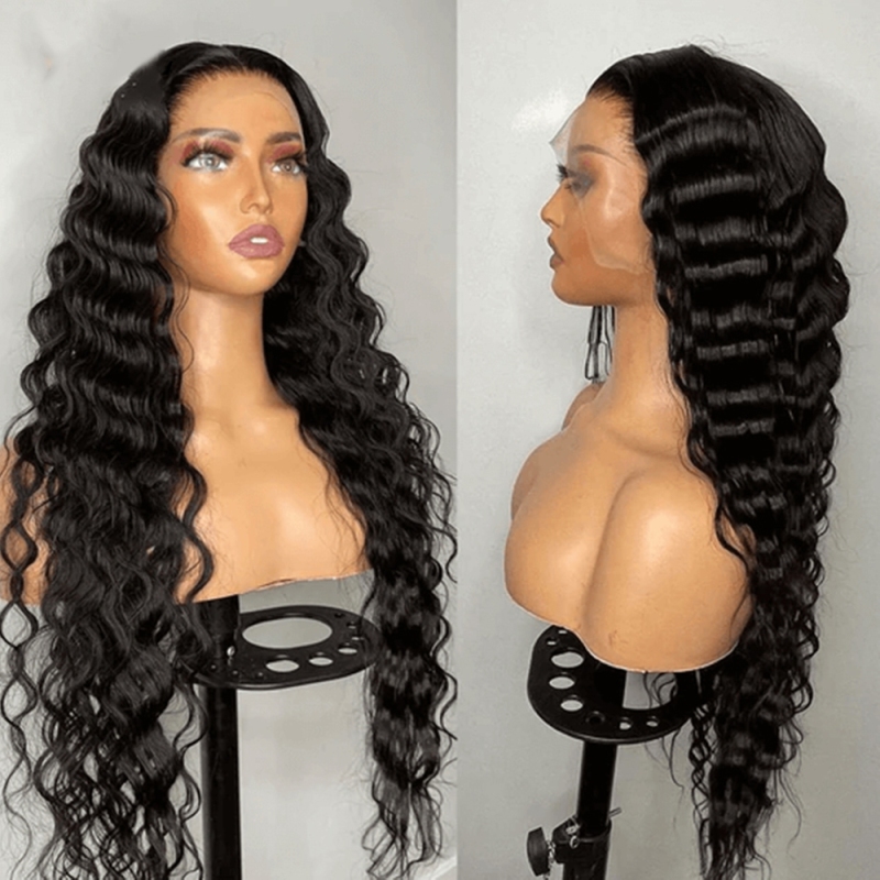 FORIS HAIR Transparent Lace Loose Deep Wave Virgin Human Hair Wig