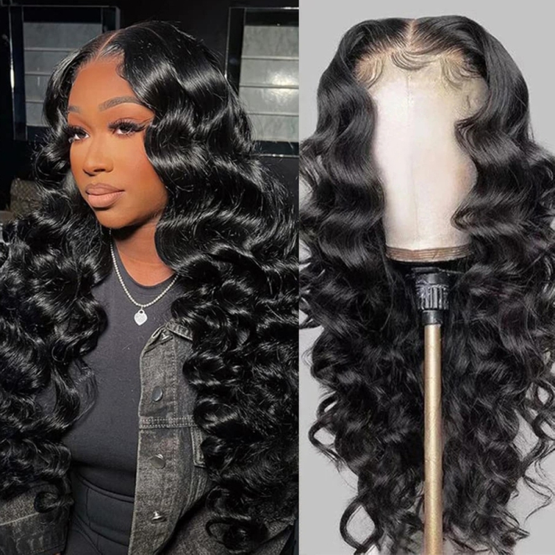 FORIS HAIR Transparent Lace Loose Deep Wave Virgin Human Hair Wig