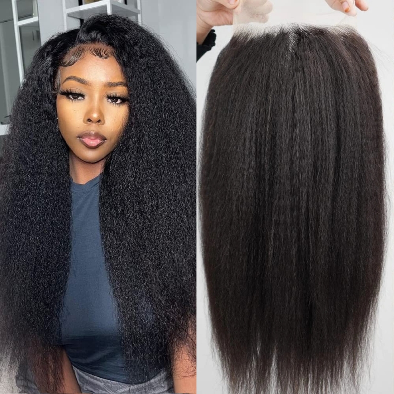 FORIS HAIR Transparent Lace Kinky Straight Virgin Human Hair Wig