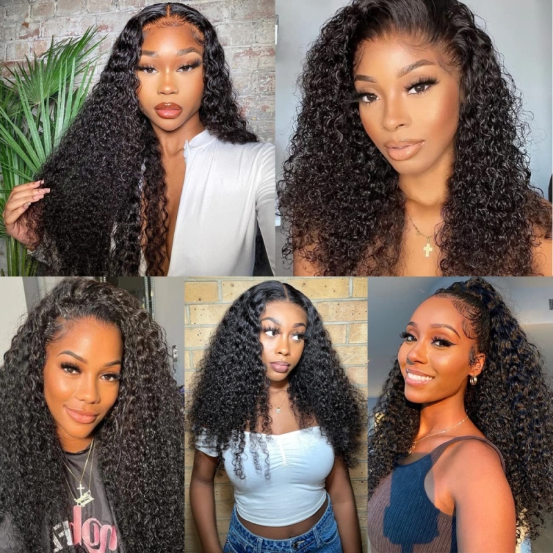 FORIS HAIR Transparent Lace Kinky Curly Virgin Human Hair Wig