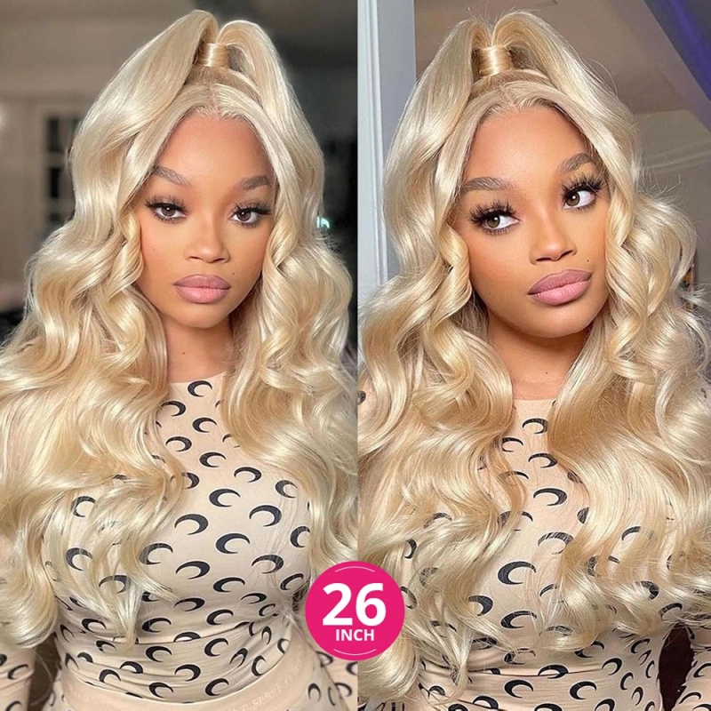 FORIS HAIR 613 Blonde Transparent Lace Frontal Body Wave Virgin Human Hair Wig