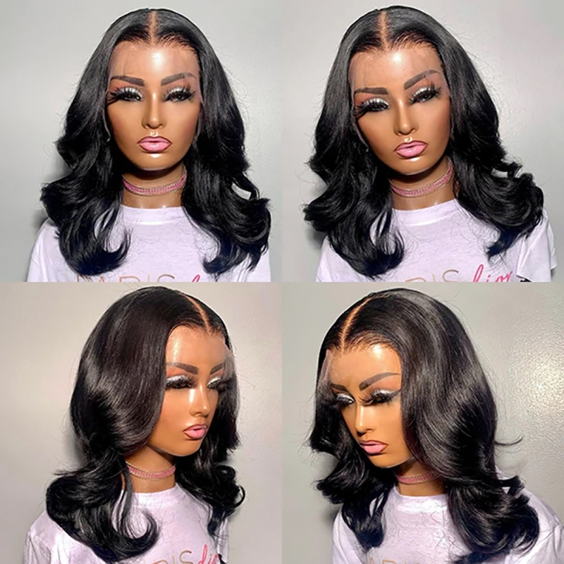 FORIS HAIR 13X4 Transparent Lace Bob Wig Body Wave Virgin Human Hair