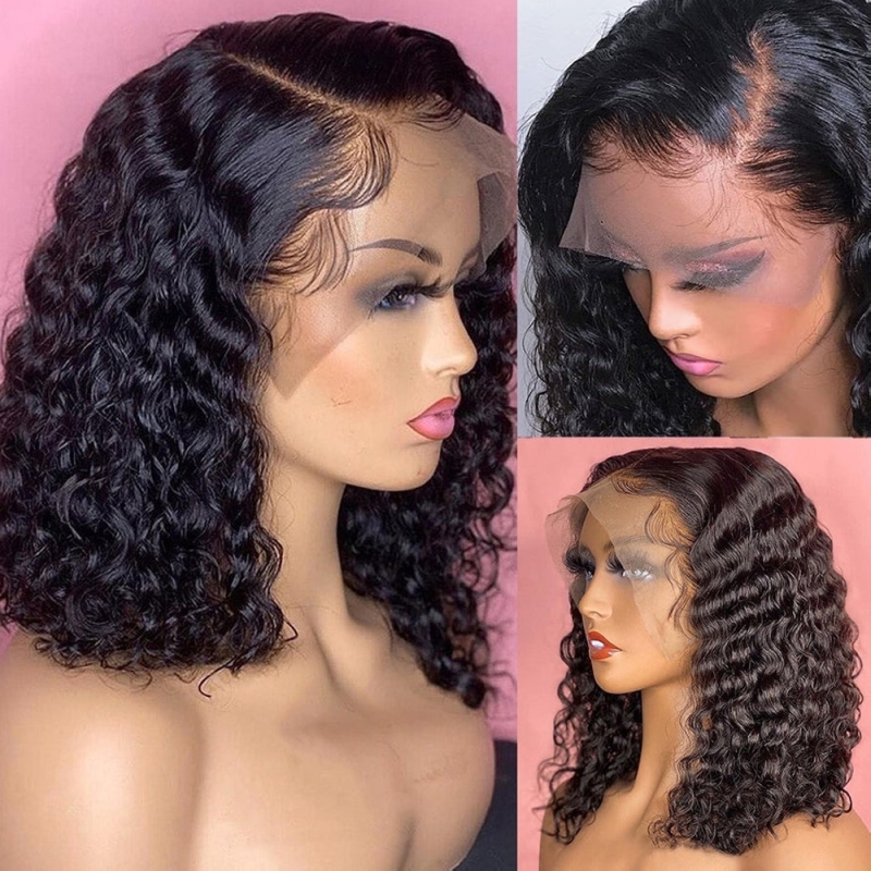 FORIS HAIR 13X4 Transparent Lace Bob Wig Deep Wave Virgin Human Hair