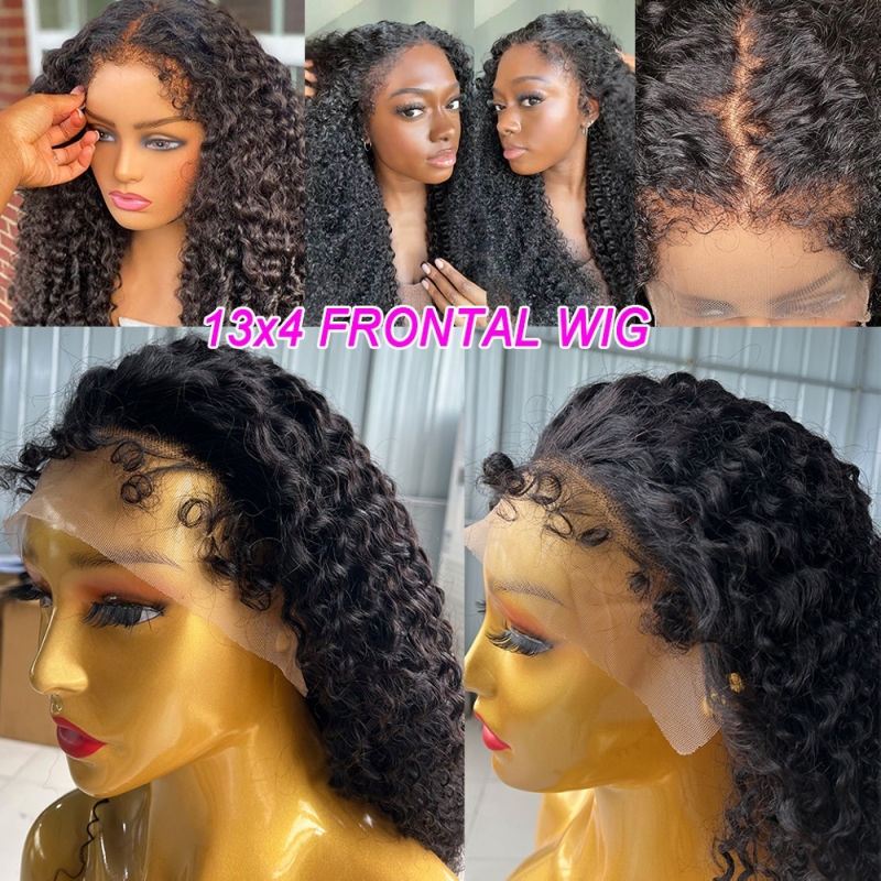 FORIS HAIR 4C Hairline Edge Pre Plucked HD Lace Kinky Curly Virgin Human Hair Wig