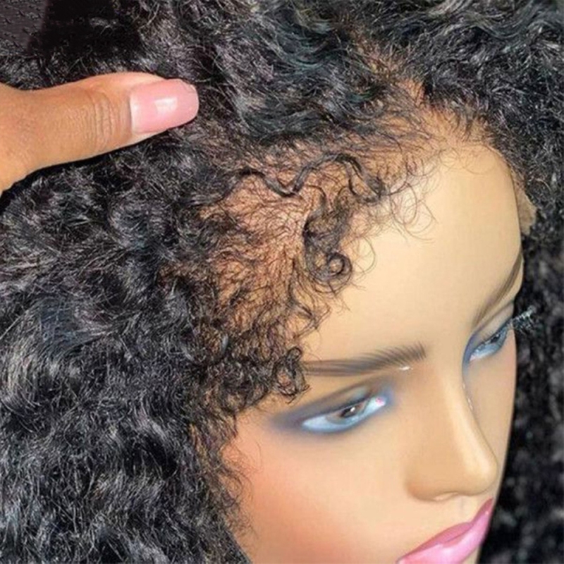 FORIS HAIR 4C Hairline Edge Pre Plucked HD Lace Deep Wave Virgin Human Hair Wig