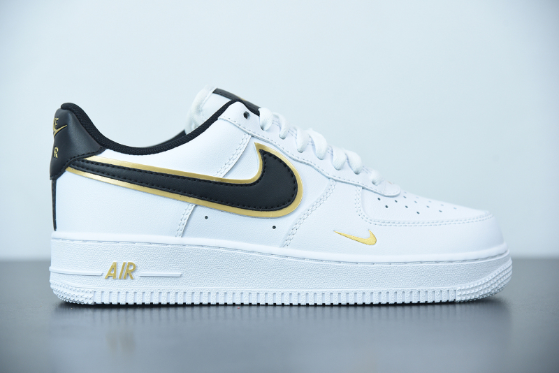 Nike Air Force 1 Black Gold Double Swoosh