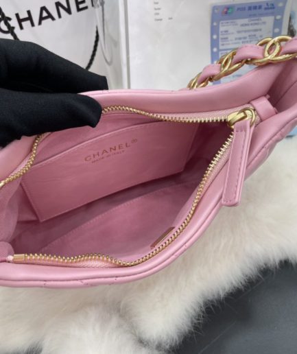 Chanel Hobo Handbag Pink For Women, Women’s Bags 9.4in/24cm