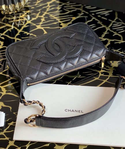 Chanel Classic Shoudlerbag Black For Women 9.8 in / 25 cm