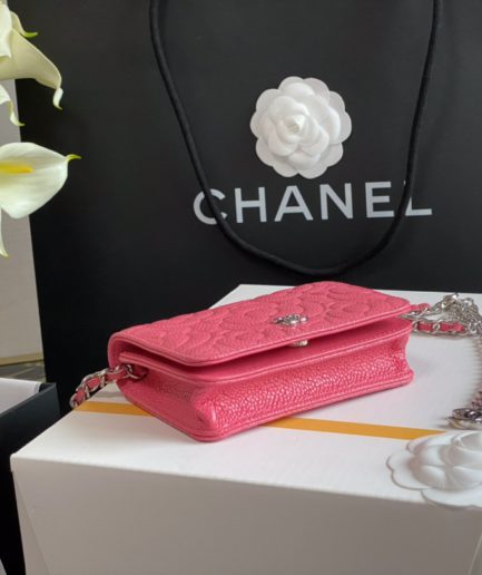 Chanel Woc Camellia Pink Bag For Women 12cm/4.5in