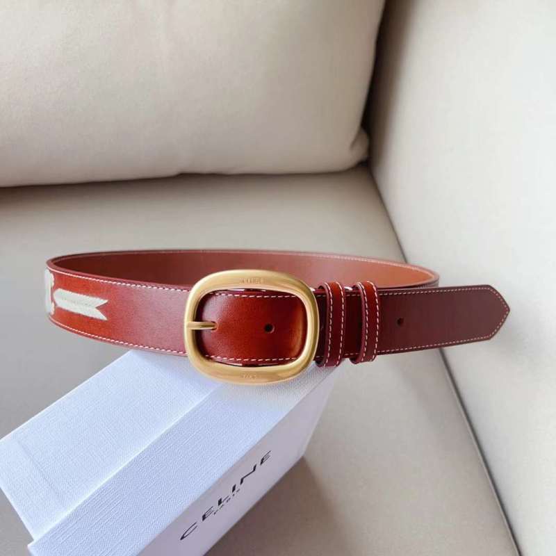 23 New Large CELINE Printed Cow Leather Belt