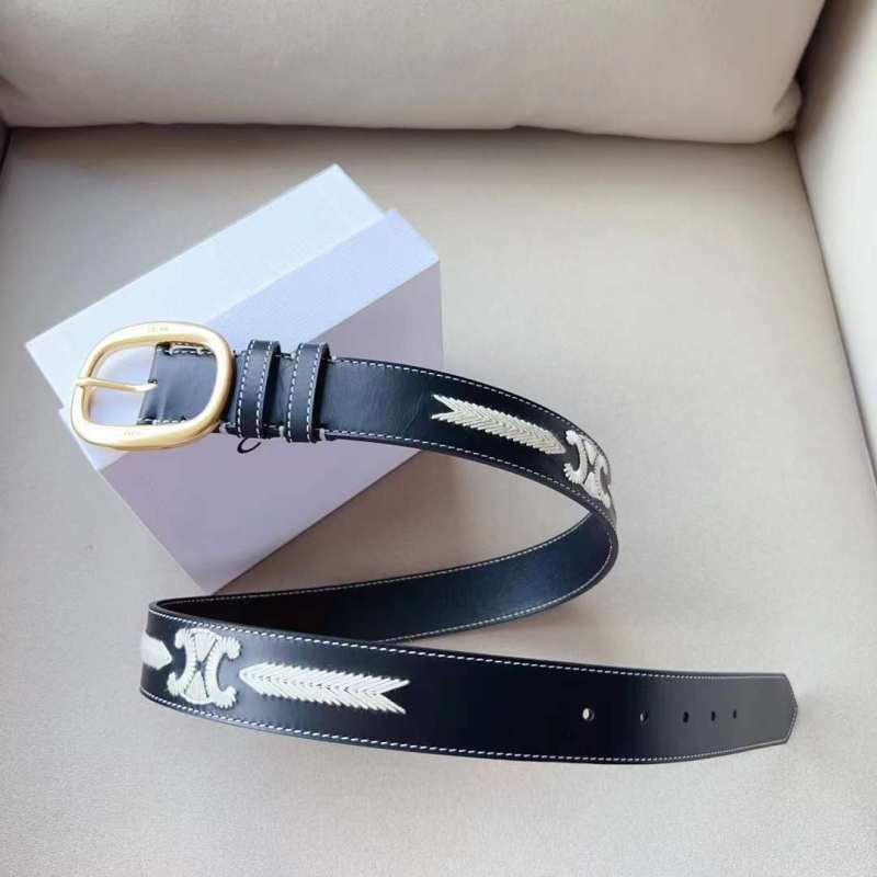 23 New Large CELINE Printed Cow Leather Belt