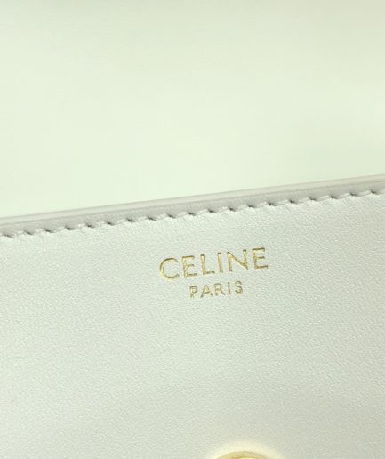 Celine Mini Besace Cuir Triomphe White For Women 4in/11cm