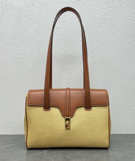Celine Medium Soft 16 Bag In Textile Natural / Tan For Women 13in/32cm