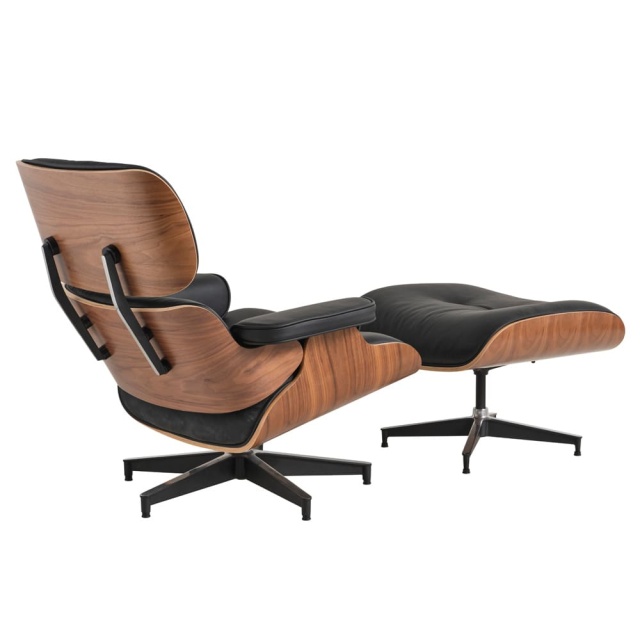 Eames Chair & ottoman Black Walnut Plywood Premium Leather