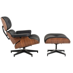 Eames Chair & ottoman Black Walnut Plywood Premium Leather