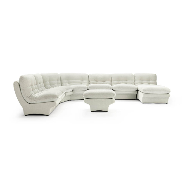 Mid Century Curved Modular Sectional Sofa