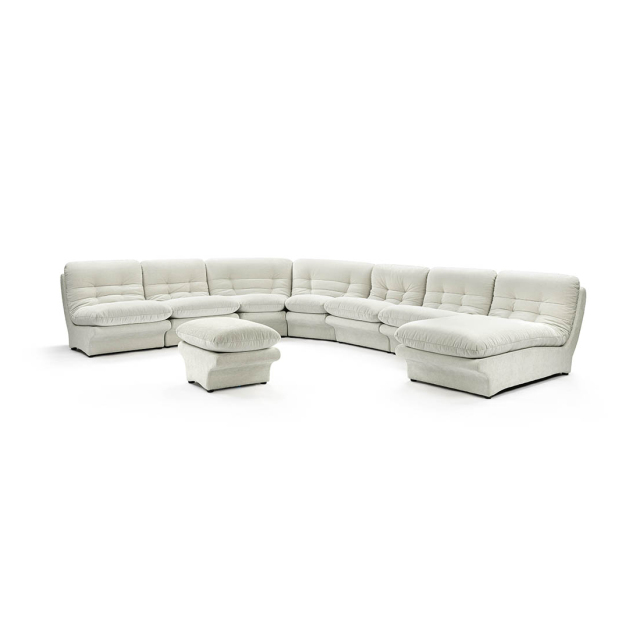 Mid Century Curved Modular Sectional Sofa
