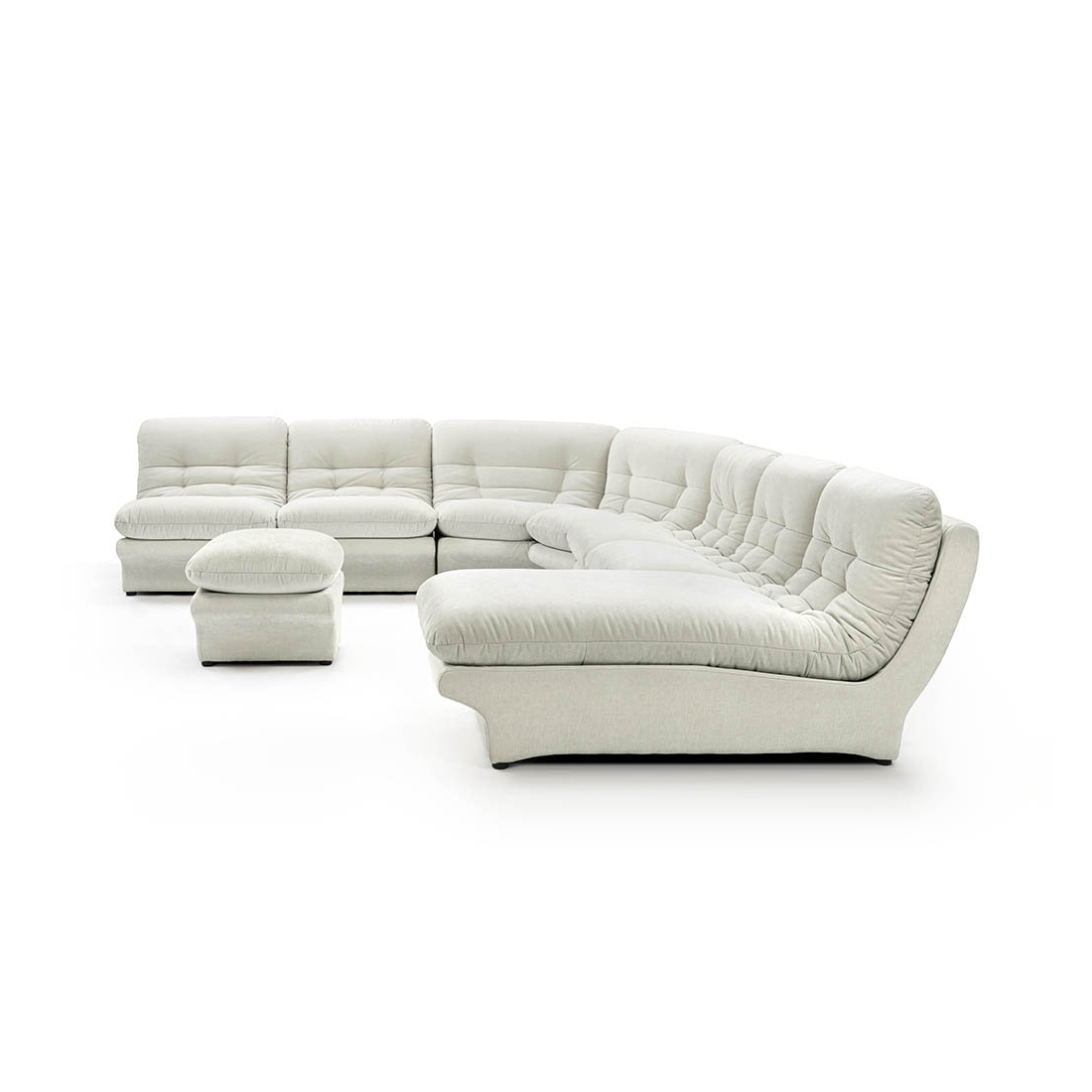 Mid Century Curved Modular Sectional Sofa