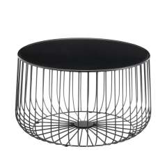 Wire Coffee Table (White, Black)