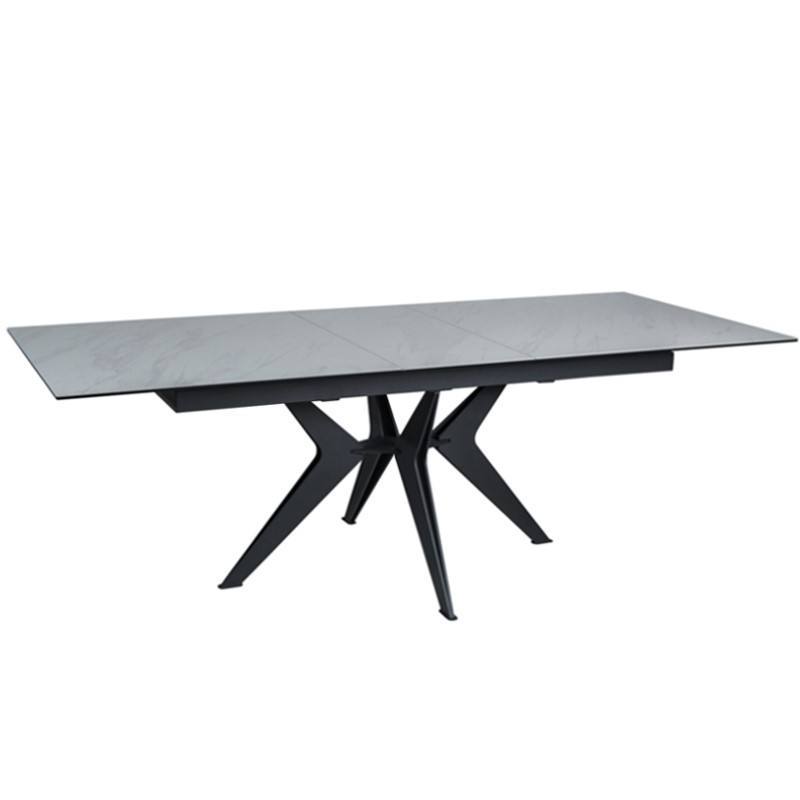 Cross Steel Base Extendable Dining Table