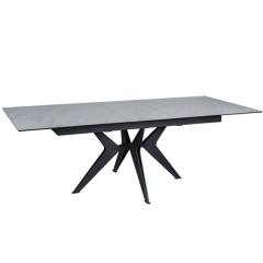 Cross Steel Base Extendable Dining Table