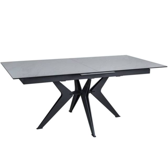 Cross Steel Base Extendable Dining Table