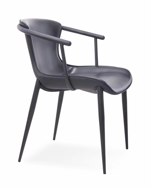 Black leather Dining chair