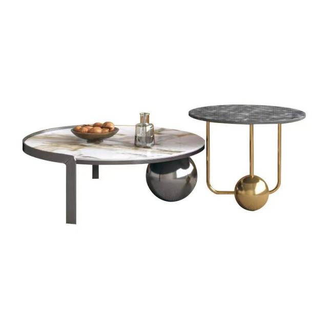 Gold coffee table set